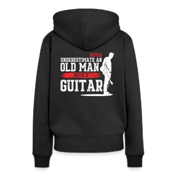 Guitariste guitariste basse électrique vieil homme - Sweat à capuche Premium bio Femme - noir - Dos - Julia (174cm)
