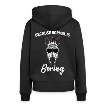 Zebra Zebrastreifen - Frauen Premium Bio Hoodie - Schwarz - Hinten - Julia (174cm)