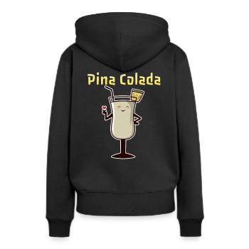 Recette de cocktail de boissons savoureuses Pina Colada - Sweat à capuche Premium bio Femme - noir - Dos - Julia (174cm)