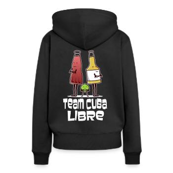Cocktail Team Cuba Libre - Frauen Premium Bio Hoodie - Schwarz - Hinten - Julia (174cm)
