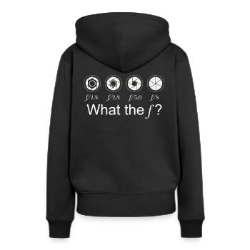Kamera - Frauen Premium Bio Hoodie - Schwarz - Hinten - Julia (174cm)