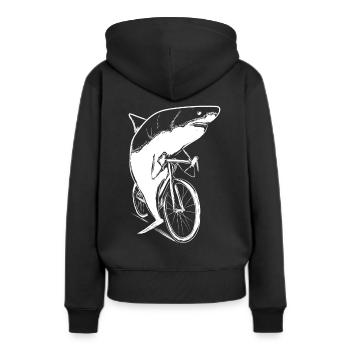 Radfahren Shark Fahrrad Radfahrer Geschenk - Frauen Premium Bio Hoodie - Schwarz - Hinten - Julia (174cm)