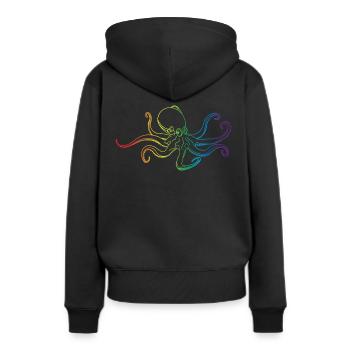 LGBT Rainbow Octopus Kraken Squid Ward Kalmar - Sweat à capuche Premium bio Femme - noir - Dos - Julia (174cm)