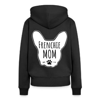 Femme Frenchie Mom Silhouette French Bulldog - Sweat à capuche Premium bio Femme - noir - Dos - Julia (174cm)