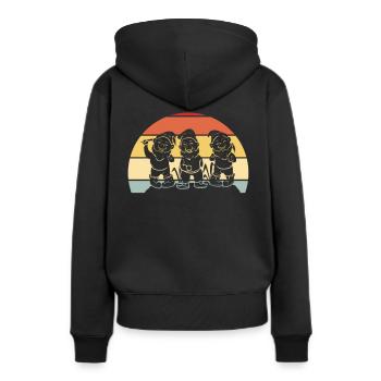 Nain nain nain Jardinier Vintage Retro - Sweat à capuche Premium bio Femme - noir - Dos - Julia (174cm)