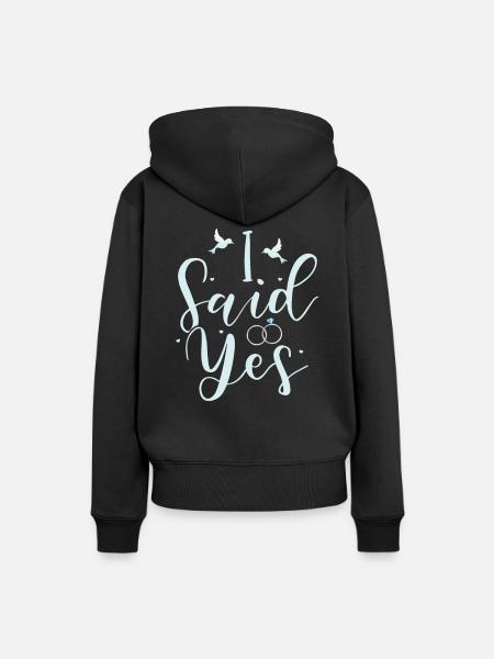 Verlobung - Frauen Premium Bio Hoodie - Schwarz