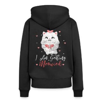 Verlobung Katze - Frauen Premium Bio Hoodie - Schwarz - Hinten - Julia (174cm)