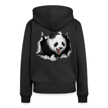 Panda Bear percer des vêtements Pandas cadeau - Sweat à capuche Premium bio Femme - noir - Dos - Julia (174cm)