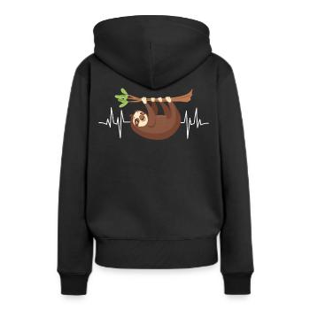 Heartbeat Sloth Vêtements EKG Tree Branch Sloth - Sweat à capuche Premium bio Femme - noir - Dos - Julia (174cm)