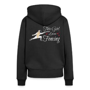 Cette fille aime le cadeau d'escrimeur sportif d'escrime - Sweat à capuche Premium bio Femme - noir - Dos - Julia (174cm)
