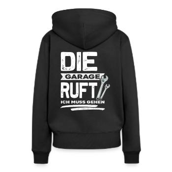 Mechaniker - Frauen Premium Bio Hoodie - Schwarz - Hinten - Julia (174cm)