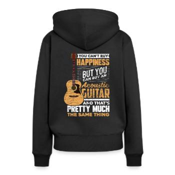 Guitare acoustique guitare - Sweat à capuche Premium bio Femme - noir - Dos - Julia (174cm)