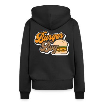 Burger - Sweat à capuche Premium bio Femme - noir - Dos - Julia (174cm)