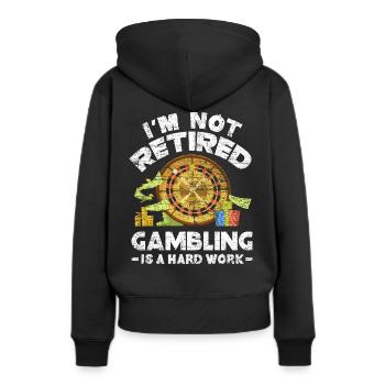 casino - Sweat à capuche Premium bio Femme - noir - Dos - Julia (174cm)