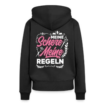 Friseurin - Frauen Premium Bio Hoodie - Schwarz - Hinten - Julia (174cm)