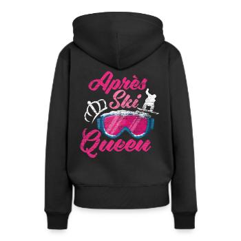 Après Ski - Frauen Premium Bio Hoodie - Schwarz - Hinten - Julia (174cm)