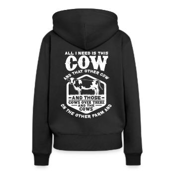 Troupeau de vaches - Sweat à capuche Premium bio Femme - noir - Dos - Julia (174cm)