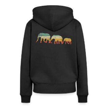 Elefant - Frauen Premium Bio Hoodie - Schwarz - Hinten - Julia (174cm)