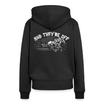 Chevaux courses de chevaux - Sweat à capuche Premium bio Femme - noir - Dos - Julia (174cm)