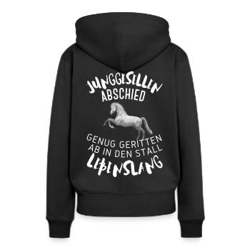 JUNGGESELLENABSCHIED Lustig Single Geschenkidee - Frauen Premium Bio Hoodie - Schwarz - Hinten - Julia (174cm)