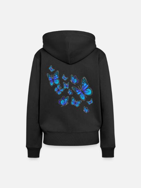 Schmetterling Fliegen - Frauen Premium Bio Hoodie - Schwarz