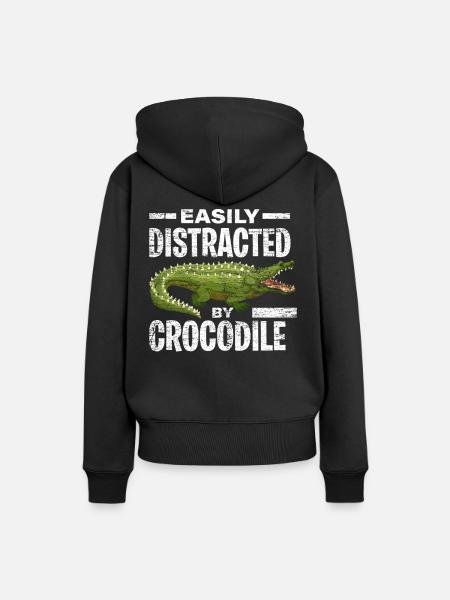Krokodil Raubtier - Frauen Premium Bio Hoodie - Schwarz