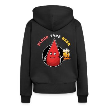 Goutte de sang bière de type sanguin - Sweat à capuche Premium bio Femme - noir - Dos - Julia (174cm)
