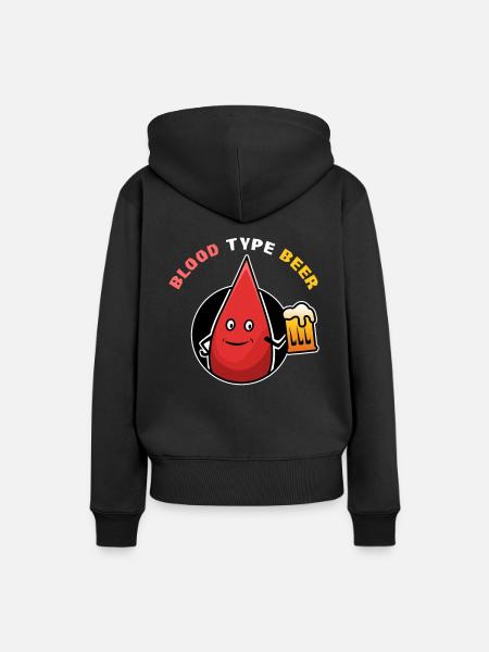 Bluttropfen Blutgruppe Bier - Frauen Premium Bio Hoodie - Schwarz