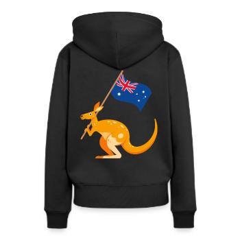 Jour de l'Australie - Sweat à capuche Premium bio Femme - noir - Dos - Julia (174cm)