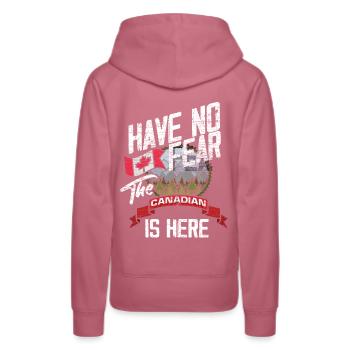 Kanada Angst - Frauen Premium Bio Hoodie - Malve - Hinten - Isabella (175cm)