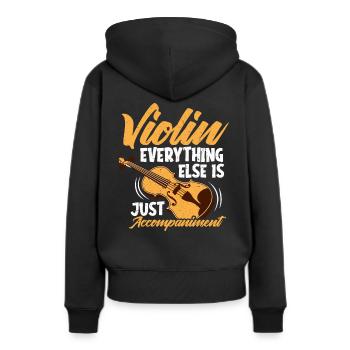 Violine Orchester - Frauen Premium Bio Hoodie - Schwarz - Hinten - Julia (174cm)