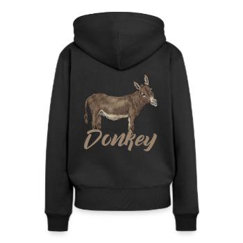 Âne animal amoureux des animaux amoureux des animaux idée d'amour animal - Sweat à capuche Premium bio Femme - noir - Dos - Julia (174cm)