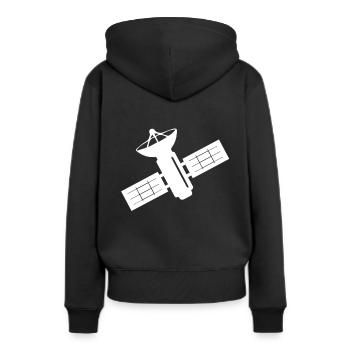 Satellite orbite spatiale idée cadeau - Sweat à capuche Premium bio Femme - noir - Dos - Julia (174cm)