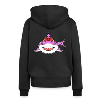 Hai biss Hunger Wasser Frauen - Frauen Premium Bio Hoodie - Schwarz - Hinten - Julia (174cm)