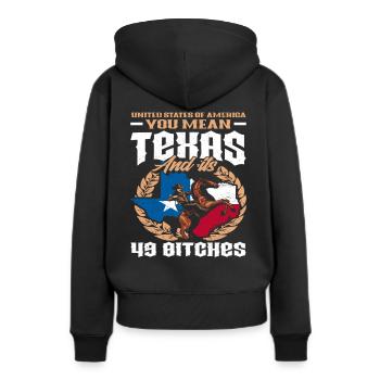 Texas États-Unis d'Amérique cadeau - Sweat à capuche Premium bio Femme - noir - Dos - Julia (174cm)
