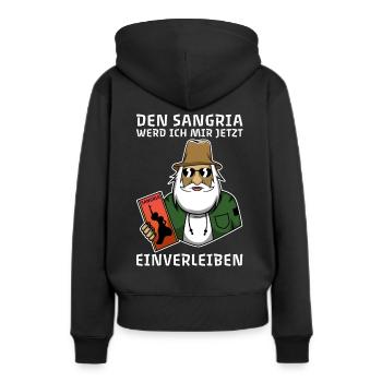 Penny Kapitän Meme – Sangria einverleiben - Frauen Premium Bio Hoodie - Schwarz - Hinten - Julia (174cm)
