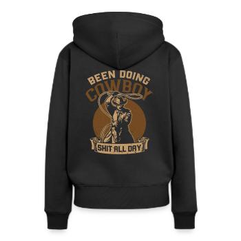 Cowboy Lasso Roping - Sweat à capuche Premium bio Femme - noir - Dos - Julia (174cm)