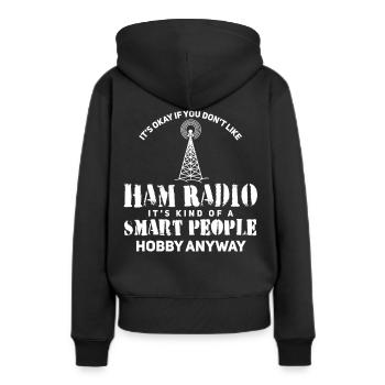 Radio amateur Ham Radio Radio Service Radio Amateur - Sweat à capuche Premium bio Femme - noir - Dos - Julia (174cm)