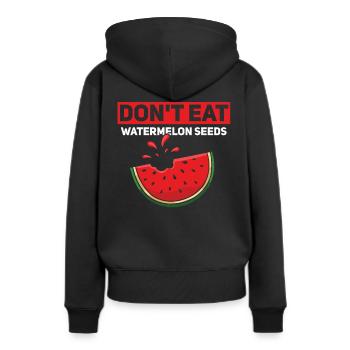 Pastèques melons sucre melon melon melon - Sweat à capuche Premium bio Femme - noir - Dos - Julia (174cm)