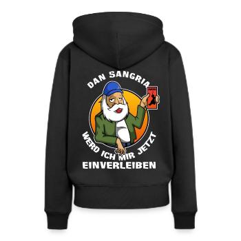 Den Sangria werd ich mir jetzt einverleiben - Frauen Premium Bio Hoodie - Schwarz - Hinten - Julia (174cm)