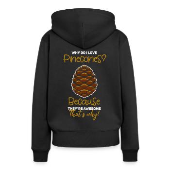 Pommes de pin Pommes de pin Pommes de pin Pommes de pin cônes - Sweat à capuche Premium bio Femme - noir - Dos - Julia (174cm)