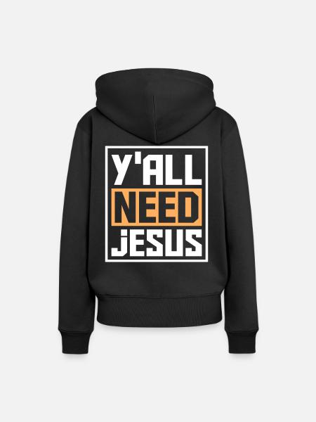 Jesus Christen - Frauen Premium Bio Hoodie - Schwarz