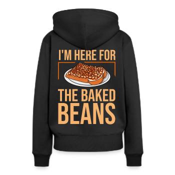 Fèves au lard Fèves au lard drôles - Sweat à capuche Premium bio Femme - noir - Dos - Julia (174cm)