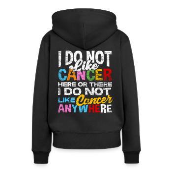 Chemo Krebs Heilung Therapie Sprüche - Frauen Premium Bio Hoodie - Schwarz - Hinten - Julia (174cm)