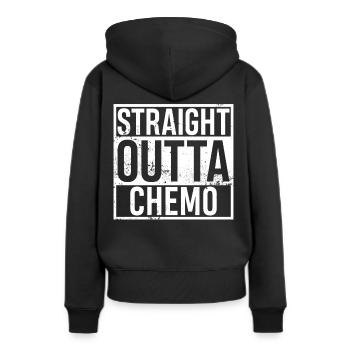 Chemo Therapie - Frauen Premium Bio Hoodie - Schwarz - Hinten - Julia (174cm)