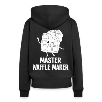 Gaufres gaufres gaufres crêpes drôle - Sweat à capuche Premium bio Femme - noir - Dos - Julia (174cm)