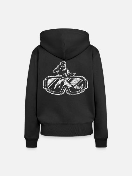 Snowboard Berge Sport - Frauen Premium Bio Hoodie - Schwarz