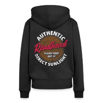 Rote Haare Sonnenlicht - Frauen Premium Bio Hoodie - Schwarz - Hinten - Julia (174cm)