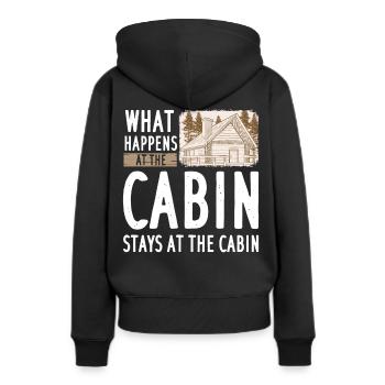 Cabane de montagne refuge chalet cabane en bois - Sweat à capuche Premium bio Femme - noir - Dos - Julia (174cm)