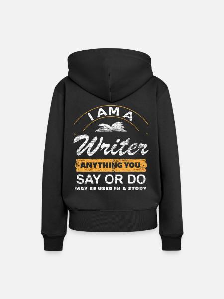 Autor - Frauen Premium Bio Hoodie - Schwarz
